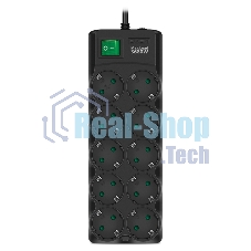 Сетевой фильтр SVEN SF-10E-16 1,8 м (10 розеток) черный