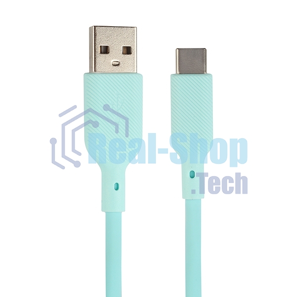 Кабель USB-A to Type-C, silica gel, 1м, 3A, 18W (blue)