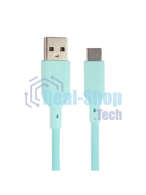 Кабель USB-A to Type-C, silica gel, 1м, 3A, 18W (blue)