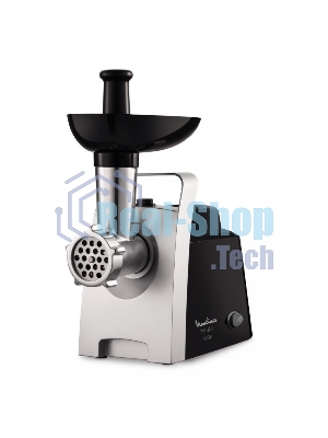 Мясорубка электрическая Moulinex ME108832 черный, 1400 Вт, 1.7 кг/мин, реверс, защита от перегрузки, насадки - 6
