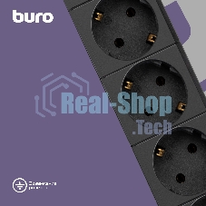 Сетевой фильтр Buro BU-SP1.8 USB 2A-B 1.8м (6 розеток) черный (коробка)