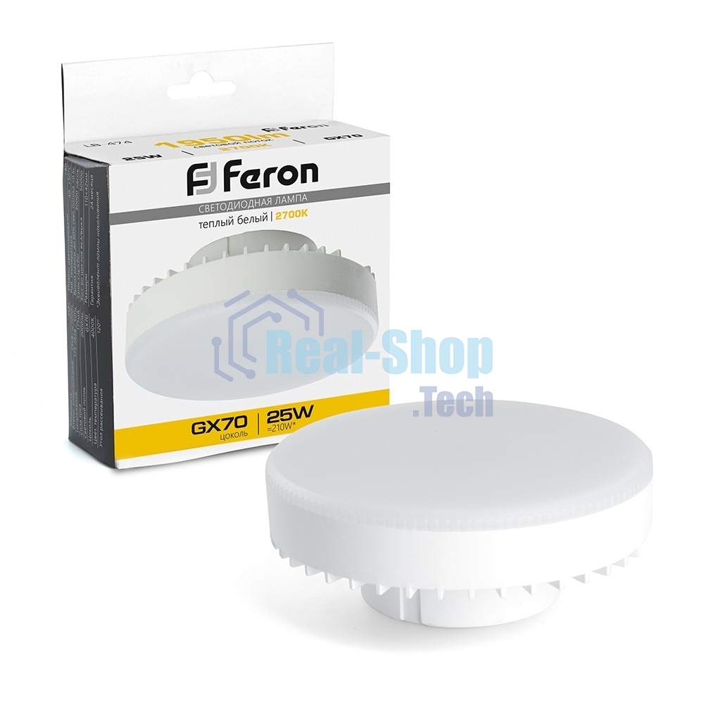Лампа светодиодная Feron LB-474 LED 25Вт GX70 теплый таблетка