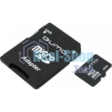 Флеш карта QUMO MicroSDHC 8GB Сlass 10 UHS-I, 3.0 , адаптер в комплекте SD, черно-красная картонная упаковка