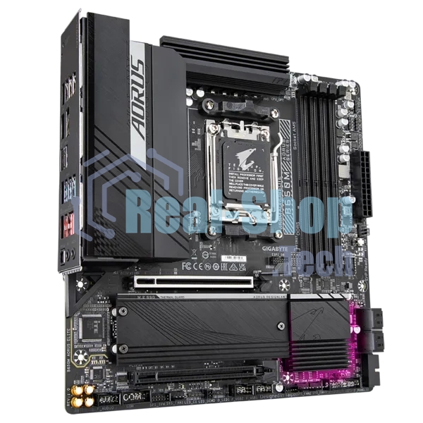 Материнская плата Gigabyte B650M AORUS ELITE, Socket AM5, AMD B650, 4xDDR5, 4xSATA, 2xM.2, 1xPCI-E 4.0 x16, 1xPCI-E 4.0 x4, 1xHDMI, 1xDP, 1x 2.5Gb LAN, 5xUSB-A 3.2 Gen 1, 2xUSB-A 3.2 Gen 2, 4xUSB-A 2.0, 1xUSB-C 3.2 Gen 2, 2x3.5 мм, 7.1, Micro-ATX