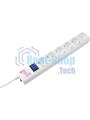 Сетевой фильтр PowerCube, PC 5 м 6 р, белый, 16А, SPG6-A2