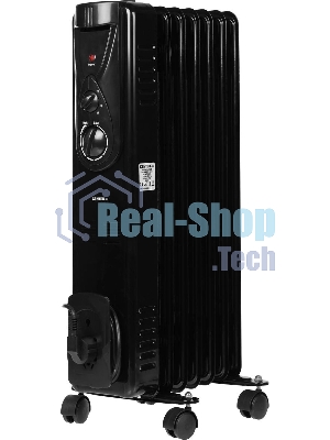 Обогреватель масляный Centek CT-6200 (7 секций) черный, 700/1000/1500Вт, 3 режима, механический термостат