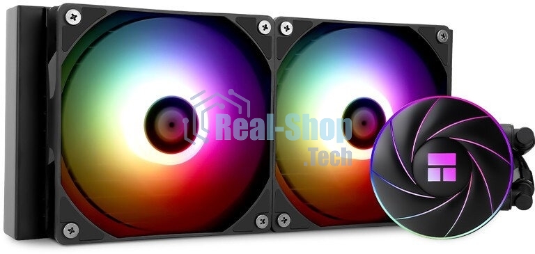 Система жидкостного охлаждения Thermalright Aqua Elite 240 V3 (240мм, Black, ARGB/ Fans: 2x120мм, 66.17CFM, 25.6dBA, 1500RPM/ Pump height 53mm, 23dBA, 3300RPM, Rad thickness 27mm/ S: 1700, 1200, 20XX, 115X, AM5, AM4)