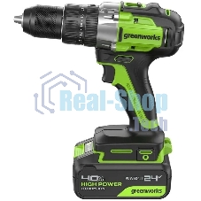 Дрель-шуруповерт GREENWORKS GD24DD60, 24 В, 0 Ач, 60 Нм, бесщеточный, ударный