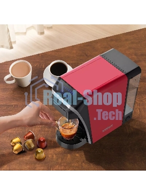 Кофеварка капсульная Kitfort КТ-7227 красный/черный, исп. кофе - капсулы/молотый, 0,8 л, 1400 Вт, 20 бар