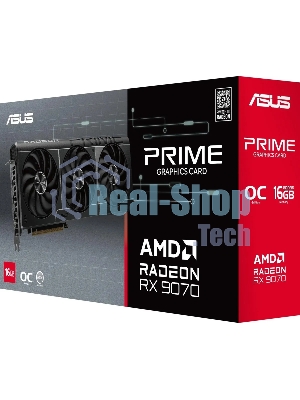 Видеокарта Asus PCI-E 5.0 PRIME-RX9070-O16G-EVO AMD Radeon RX 9070 16Gb 256bit GDDR6 2120/20000 HDMIx1 DPx3 HDCP Ret