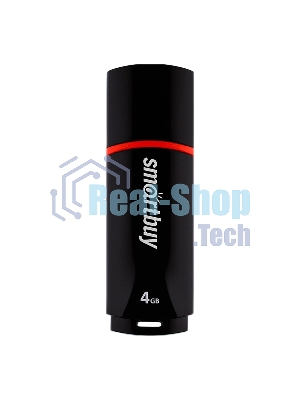 Флешка USB Smartbuy Crown black (SB4GBCRW-K), 4Gb, USB 2.0, R/W 25/15, черный/красный