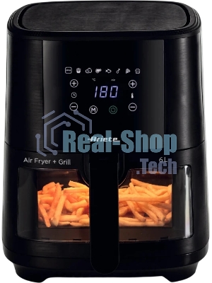 Аэрофритюрница Ariete Air fryer 4626/00 черный, 1300 Вт, 6 л, сенсор, 8 программ