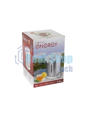 Термопот Energy TP-619 (280307) Мощность: 750 Вт Объем: 4 л Мощность в режиме поддержания температуры: 35 Вт 3 способа подачи воды: автоматическая (нажатием кнопки, нажатием чашкой) и ручная (помпа) Функция поддержания температуры Функция повторного кипячения Быстрое кипячение воды Энергосберегающий принцип работы Скрытый нагревательный элемент нержавеющая стальная колба Съемный шнур питания (длина шнура - 1 м) Индикатор уровня воды Состав (материал): металл, пластмасса