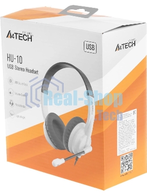 Гарнитура A4Tech HU-10 чёрный/белый, проводная