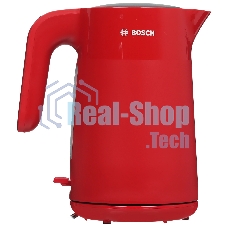 Электрочайник Bosch TWK2M164 красный, 1.7 л, 2400 Вт, скрытый нагревательный элемент