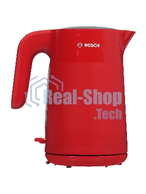 Электрочайник Bosch TWK2M164 красный, 1.7 л, 2400 Вт, скрытый нагревательный элемент