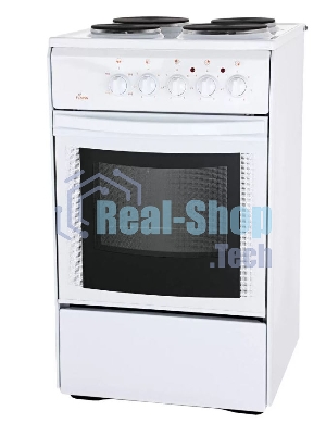 Плита электрическая Flama AE 1403 W белый, конфорок 4 шт, духовка 50 л, 50 см x 85 см x 60 см