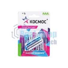 Элемент питания Космос алкалиновый AAA/LR03 BP-6 (блист.6шт)
