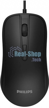 Мышь проводная Philips SPK7214 черный, 1600 dpi, USB, кнопки - 4