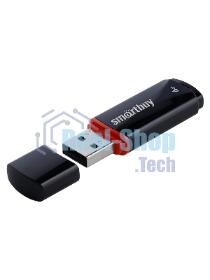 Флешка USB Smartbuy Crown black (SB4GBCRW-K), 4Gb, USB 2.0, R/W 25/15, черный/красный