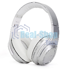 Беспроводные/проводные наушники Crown CMBH-5050 серебристый, накладные, Bluetooth + проводной, складная конструкция, до 10 ч