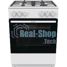 Плита газовая Gorenje GG6A10WFFM белый, конфорок 4 шт, духовка 72 л, 60 см x 85 см x 60 см