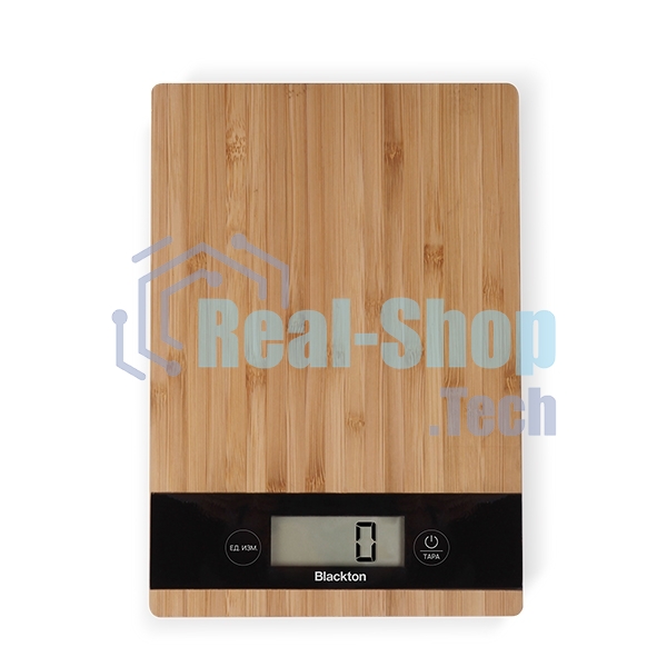 Весы кухонные Blackton Bt KS111 Bamboo, тип управления: сенсорное, дисплей LCD, количество высокочувствительных датчиков: 4, выбор единиц измерения: грамм, унция, фунт:унция, миллилитр (молоко, вода), жидкая унция (молоко, вода), интервал измерения: 1 г, максимальный вес: 5 кг, функция вычета веса тары, индикация перегрузки, индикатор замены батарейки, автоматическое и ручное отключение, автообнуление, материал корпуса: бамбук, нескользящие ножки, источник питания: 2 x AAA, номинальное напряжение: 3 В
