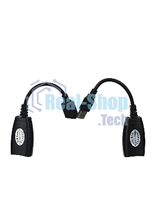Кабель AM/AF удлинитель USB по витой паре VCOM (AM/RJ45-RJ45/AF) до 45m CU824