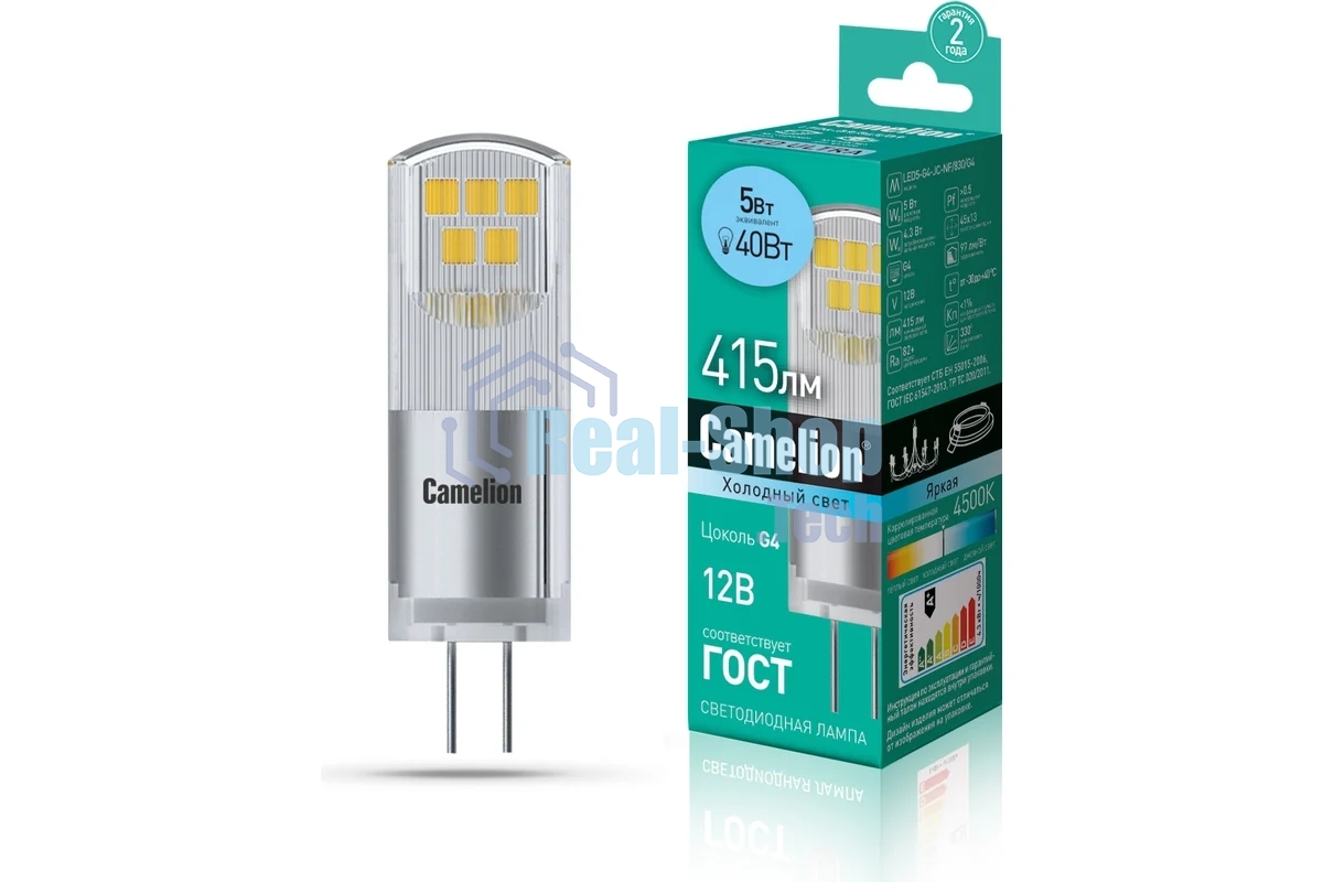 Лампа светодиодная Camelion (13750) LED5-G4-JC-NF/845/G4