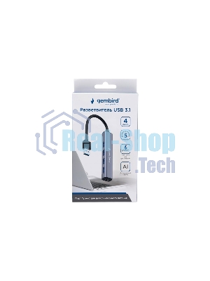 USB-концентратор Gembird UHB-C484, USB, 4хUSB, USB/USB Type-C