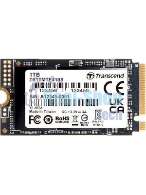 Твердотельный накопитель Transcend SSD MTE410S, 1000GB, M.2(22x42mm), NVMe, PCIe 4x4, 3D TLC, R/W 5000/3500MB/s, IOPs 570 000/700 000, TBW 600, DWPD 0.33, DRAM-less (5 лет)