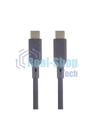 Кабель Type-C to Type-C, silica gel, 1м, 3A, 60W, PD (gray)