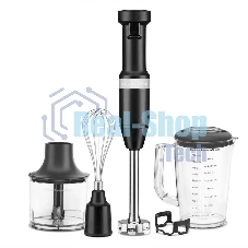 Блендер погружной KitchenAid 5KHBV83EBM с аксессуарами, матовый черный
