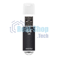 Флешка USB SmartBuy V-CUT black (SB64GbVC-K), 64Gb, USB 2.0, R/W 25/15, черный