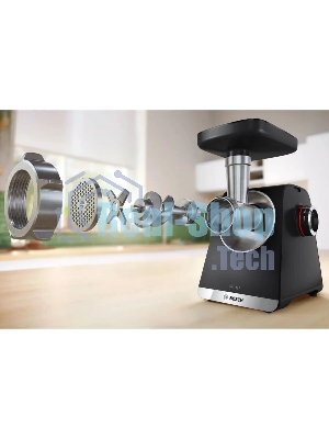 Мясорубка электрическая Bosch MFWS660B черный, 2100 Вт, 3.5 кг/мин, реверс, защита от перегрузки, насадки - 7