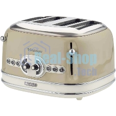 Тостер Ariete Vintage 156 бежевый, 1600 Вт, 4 слота