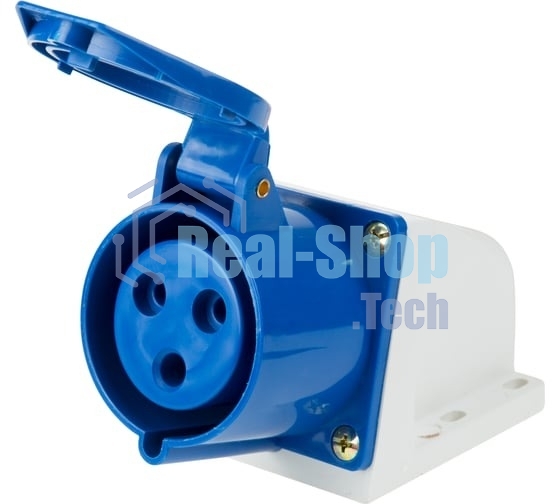 Розетка Rexant 123 стационарная 2Р+РЕ 32А 220В IP44