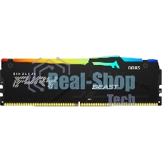 Оперативная память Kingston Fury Beast, DDR5, 16Gb (1x16Gb), 5600MHz, CL40, DIMM, с радиаторами, RGB, черный