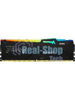 Оперативная память Kingston Fury Beast, DDR5, 16Gb (1x16Gb), 5600MHz, CL40, DIMM, с радиаторами, RGB, черный