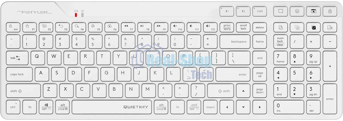 Клавиатура A4Tech Fstyler FBK27C AS белый USB беспроводная BT/Radio slim Multimedia (FBK27C AS)