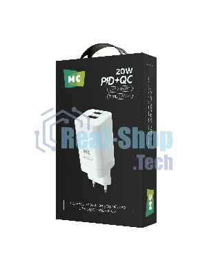 Сетевое зарядное устройство MORE CHOICE NC85 1USB+1Type-C 3.0A PD 20W+QC3.0, белый