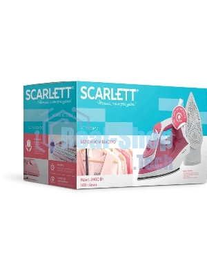 Утюг Scarlett SC-SI30K56 розовый, 2400; Световой индикатор работы: Да; Регулируемый пар до г/мин: 35; Паровой удар до г/мин: 140; Резервуар для воды, мл: 280; Функция разбрызгивания воды: Да; Терморегулятор: Да; Вертикальное отпаривание: Да; Регулировка степени отпаривания: Да; Покрытие подошвы: Керамическая подошва KeramoPro; Самоочистка: Да; Система защиты от накипи ANTI-CALC: Да; Функция автоотключения AUTO-SHUT OFF: Да; Размер утюга Ш*В*Г, мм: 289*120*140; Шарнирное крепление шнура: Да; Длина электрошнура, м: 1.8; Цвет шнура: В цвет корпуса;