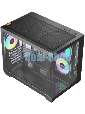 Корпус Ocypus Gamma C54 BK ARGB, Mini-Tower, чёрный, 3 x 120 мм