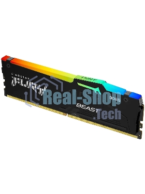 Оперативная память Kingston Fury Beast, DDR5, 16Gb (1x16Gb), 5600MHz, CL40, DIMM, с радиаторами, RGB, черный