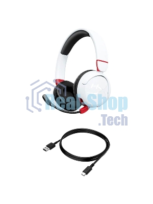 Гарнитура HyperX Cloud Mini белый, беспроводная + проводная, Bluetooth, до 25 ч, совместимость с PS5, Xbox