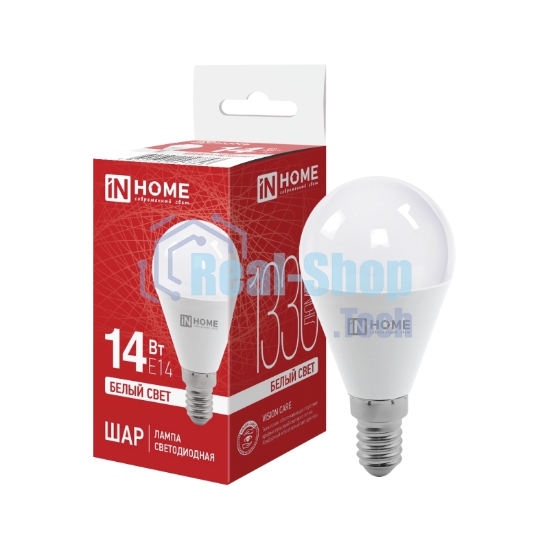 Лампа светодиодная LED-ШАР-VC 14Вт 230В E14 4000К 1330лм IN HOME 4690612047843