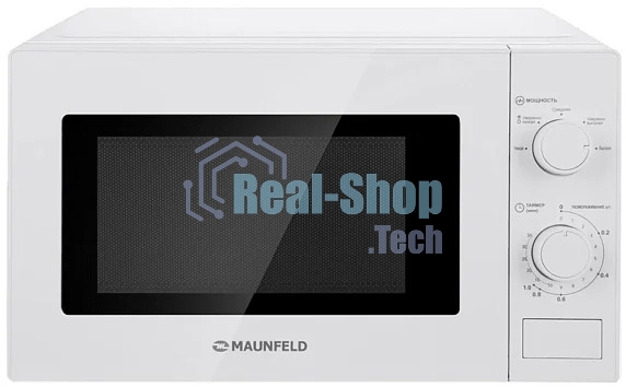 Микроволновая печь Maunfeld MFSMO720MW01 белый, 20 л, 700 Вт, переключатели - поворотный механизм