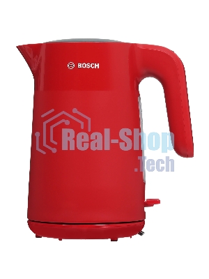 Электрочайник Bosch TWK2M164 красный, 1.7 л, 2400 Вт, скрытый нагревательный элемент