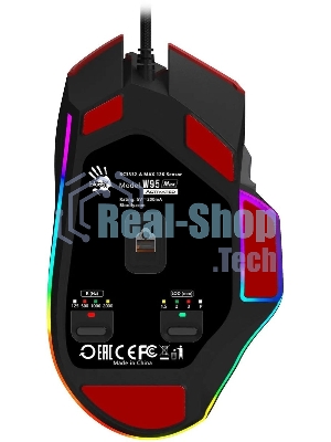 Мышь проводная A4Tech Bloody W95 Max Sports красный/черный оптическая (12000dpi) USB (10but)