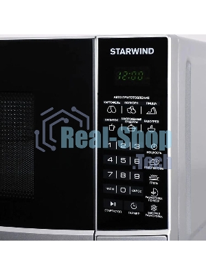 Микроволновая печь Starwind SMW2820 серебристый/черный, 20 л, 700 Вт, переключатели - сенсор